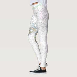 Leggings Gráfico náutico sobre el sonido de la isla de bloq
