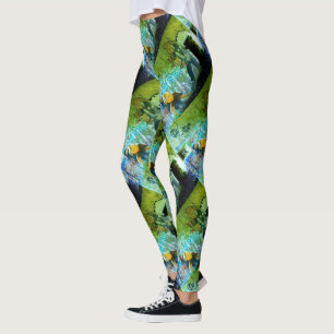 Leggings grafiti abstracto verde azul