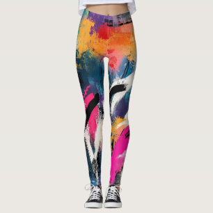 Leggings Grafiti urbano con salpicaduras de colores vivos