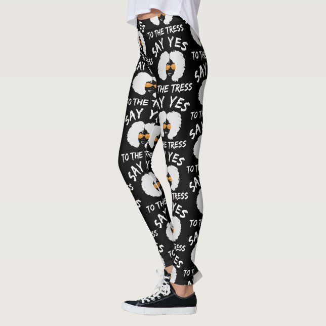 Leggings Gran Afro Blanco y Negro dicen sí (Izquierda)