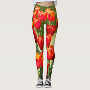 Leggings Gran campo de tulipanes rojos