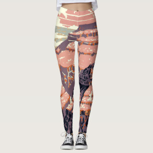 Leggings Gran Cañón de arte gráfico occidental americano