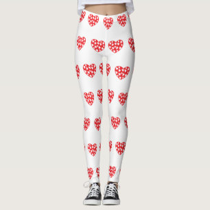 Leggings Gran corazón rojo con corazones pequeños