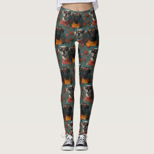 Leggings Gran Danés Con Rosas Del Día De San Valentín Coraz