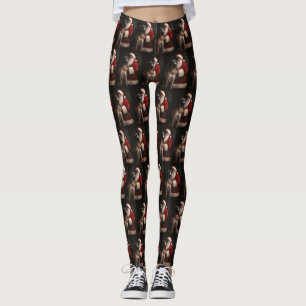 Leggings Gran Danés con Santa Claus Navideño Festivo