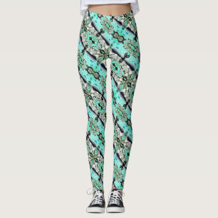 Leggings Gran espejo de tonos azul y gris aguamarina