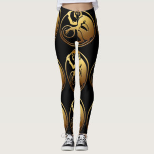 Leggings Gran Mono Dorado Año Chino Año Zodiaco Cumpleaños 