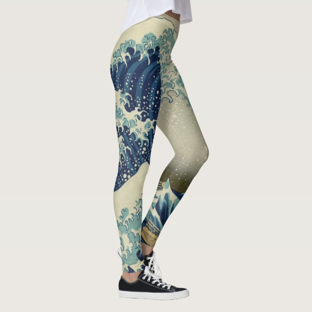 Leggings Gran ola frente a la costa de Kanagawa por Hokusai (Derecha)
