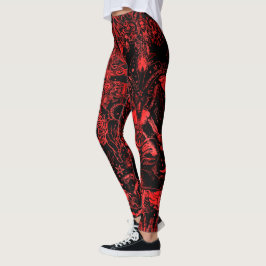 Leggings Gran patrón rojo victoriano bafomet gótico
