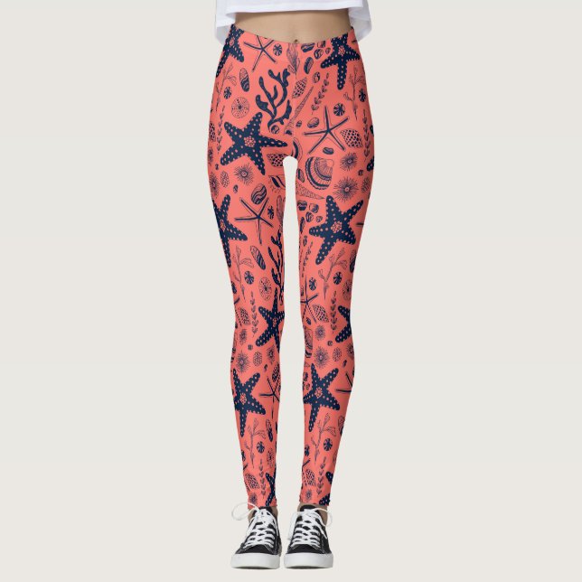 Leggings Granadas de mar viviendo el fondo de los corales (Anverso)