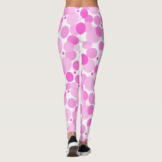 Leggings Grandes, audaces, variados puntos de polka rosa AH (Reverso)