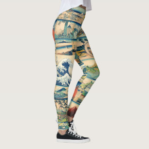 Leggings Grandes impresiones del japonés de Hokusai el