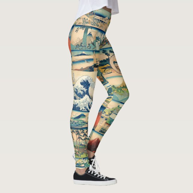Leggings Grandes impresiones del japonés de Hokusai el (Derecha)