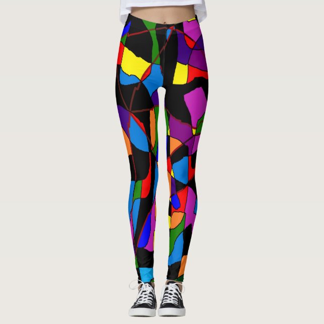 LEGGINGS GRANDES PATRONES MOSAICOS DE COLORES MEZCLADOS (Anverso)