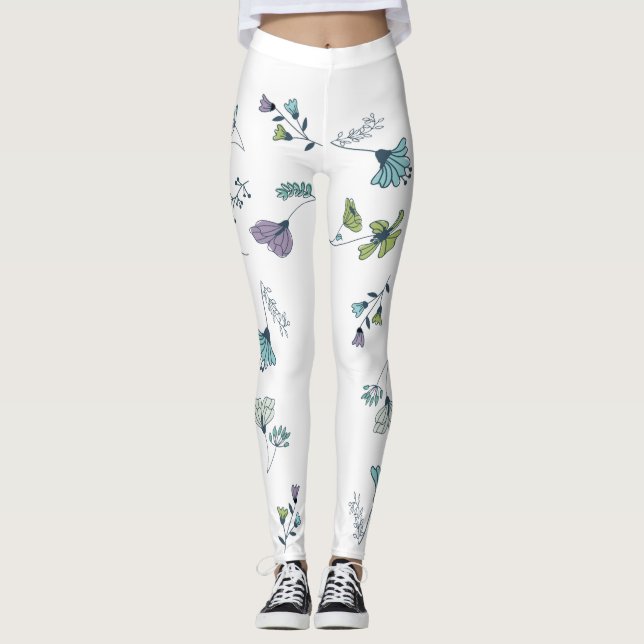 Leggings Grandes piernas de flores (Anverso)