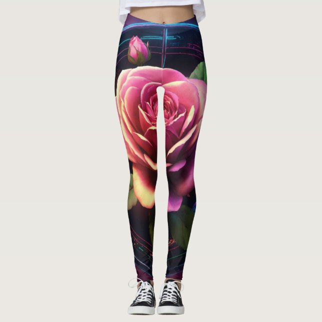 Leggings Grandes piernas Rosas (Anverso)