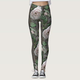 Leggings Grandes Rosas en madera