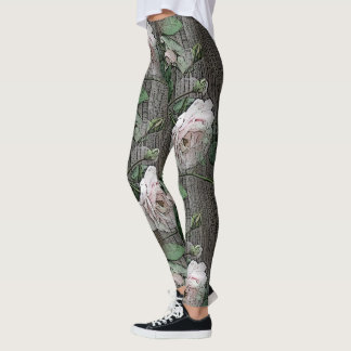 Leggings Grandes Rosas en madera