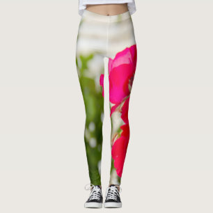 Leggings Grandes rosas rojas en el jardín