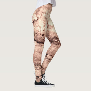 Leggings Granito naranja de sepia beige marrón moderno quem
