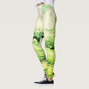 Leggings Granito verde abstracto