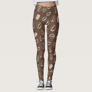 Leggings Granos de café: Personalizado Doodle Vintage