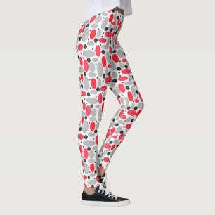 Leggings granos y guisantes de color gris rojo retro