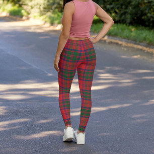 Leggings Grant Plaid Scottish Clan Tartan Red Green Blue