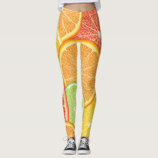 Leggings Grapefruit y fondo abstracto naranja.