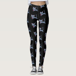 Leggings Gray Kitty huyendo con un corazón