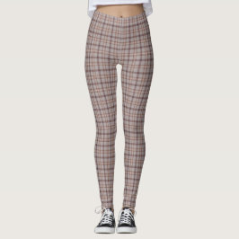 Leggings Gray Rose Plaid Classic Pattern