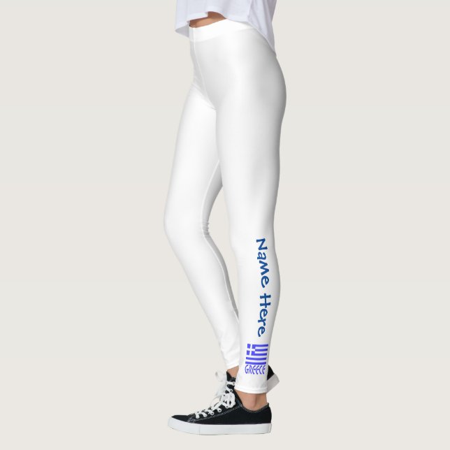 Leggings Grecia y la bandera griega: personalización azul (Izquierda)