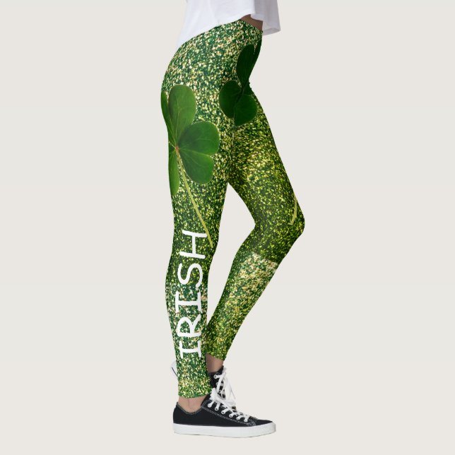 Leggings Green 2020, Purpurina irlandés de Shamrock en St P (Derecha)