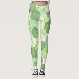 Leggings Green abstract art Magical wallpaper