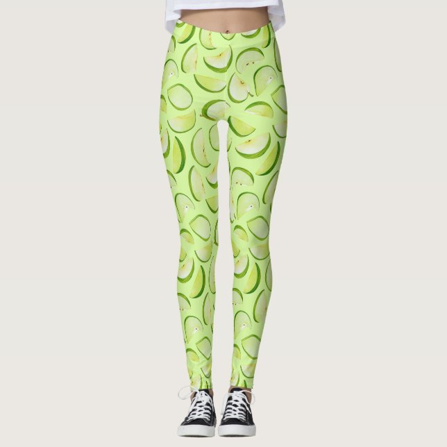 Leggings Green Apple Slice Pattern (Anverso)