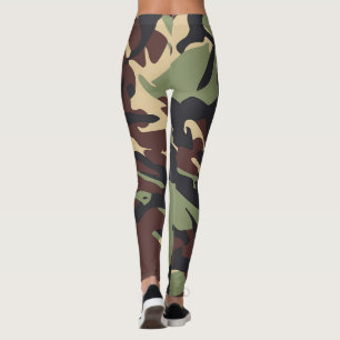 Leggings Green Brown Camou