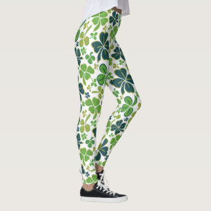 Leggings Green Clover Shamrock Pattern St. Patrick's Day