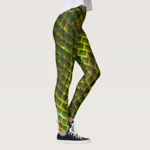 Leggings Green images and square shaped with yellowish