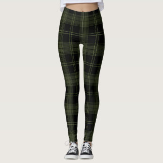 Leggings Green Kelp, Black, Hunter Green Colors Tartán