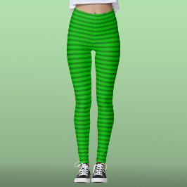 Leggings Green on Green Stripes — Día de San Patricio