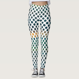 Leggings Green Polka Dots Gradient