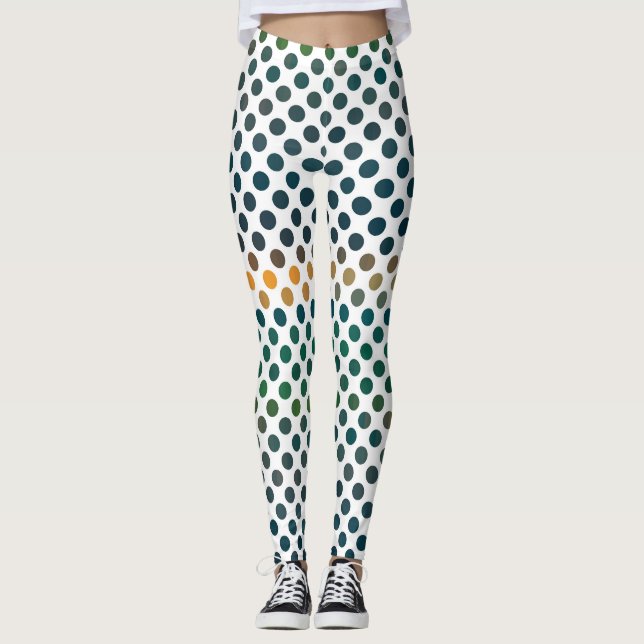 Leggings Green Polka Dots Gradient (Anverso)