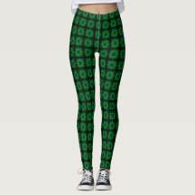 Leggings Green Quilted Spandex