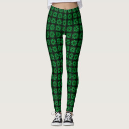 Leggings Green Quilted Spandex