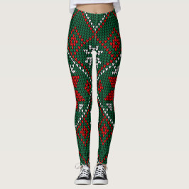 Leggings Green Red Pattern Ultra Soft Womens Christmas Gift