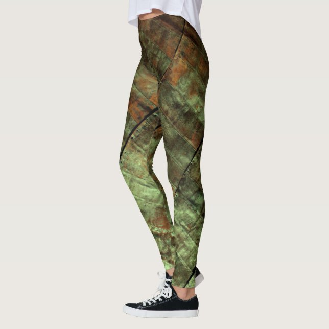 Leggings Green Rusty Grunge Metalizado (Izquierda)