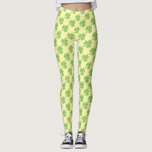 Leggings Green Shamrock Polka puntos amarillo del Día de Sa