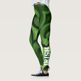 Leggings Green Swirl Irish St. Patrick's Day Shamrock