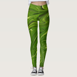 Leggings Green Swirls
