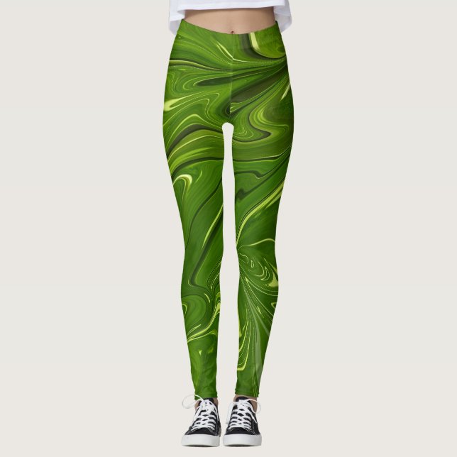Leggings Green Swirls (Anverso)